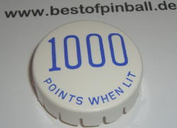 Bumperkappe weiß / blau 1000 Points when lit (Gottlieb) - zum Schließen ins Bild klicken